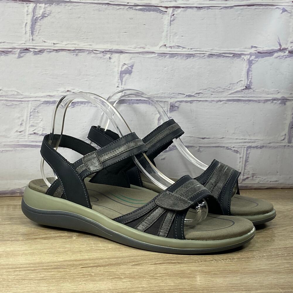 Orthofeet Paloma 937 Black Slingback Sandals Women's Size 10 B Comfort Leather